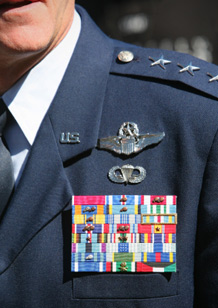 Close up of military medals